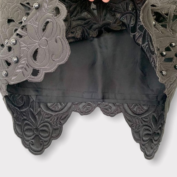 Manoush Jardin De Roses Beaded Top Black Size 6 - Picture 6 of 12